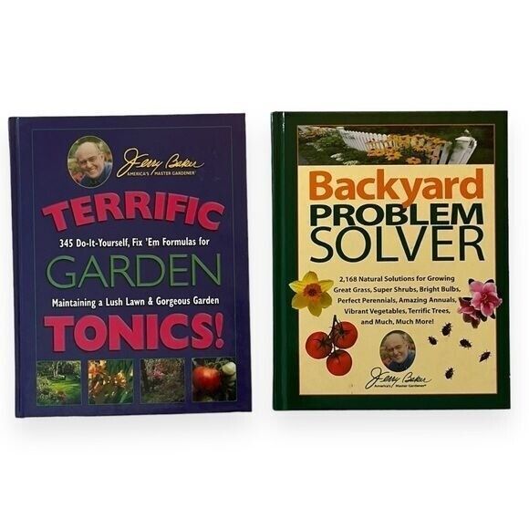 Jerry Baker Books Backyard Problem Solver and Terrific Garden Tonics Hardcover - Picture 1 of 7